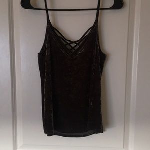 Green velvet tank